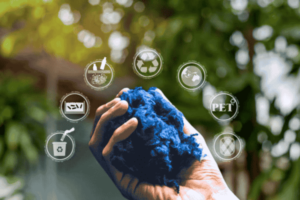 Icons showing water saved, energy saved, reduced landfill