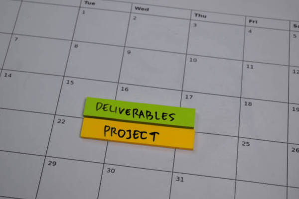 Calendar showing production timeline