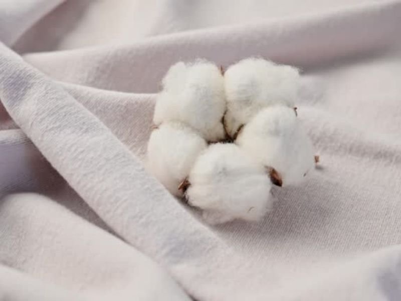 recycled fabric with cotton flower