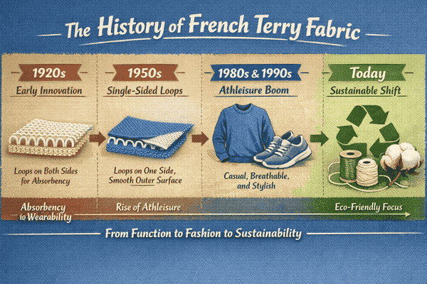 history of french terry fabric textile timeline